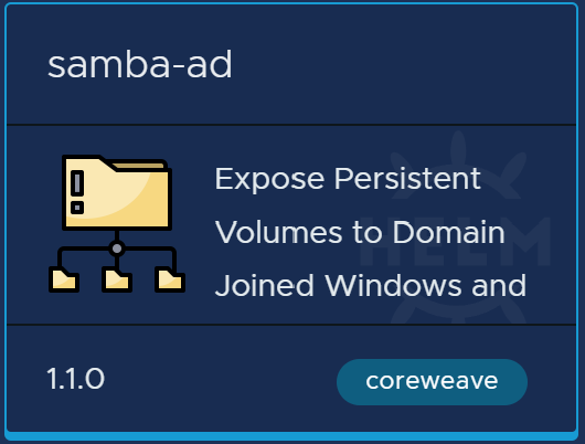 The Active Directory Samba icon in the application Catalog